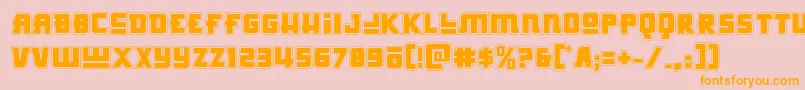 Hongkonghustleacad-Schriftart – Orangefarbene Schriften auf rosa Hintergrund