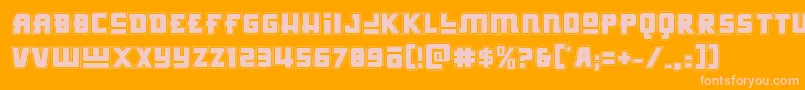 Hongkonghustleacad-fontti – vaaleanpunaiset fontit oranssilla taustalla