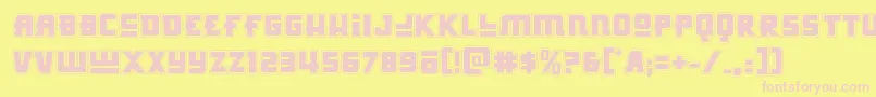 Hongkonghustleacad-fontti – vaaleanpunaiset fontit keltaisella taustalla
