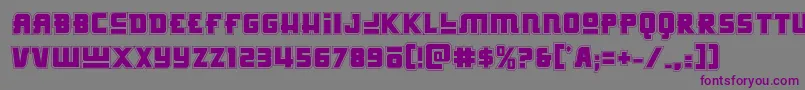 Шрифт Hongkonghustleacad – фиолетовые шрифты на сером фоне