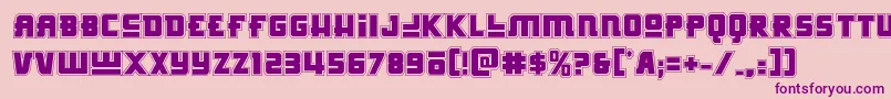 フォントHongkonghustleacad – ピンクの背景に紫のフォント