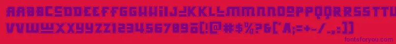 Шрифт Hongkonghustleacad – фиолетовые шрифты на красном фоне