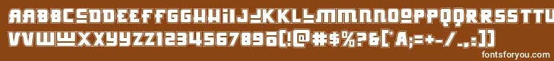 Шрифт Hongkonghustleacad – белые шрифты на коричневом фоне