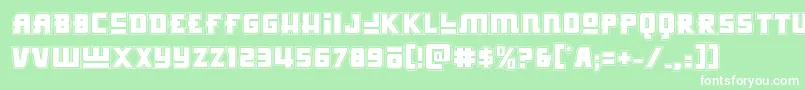 Hongkonghustleacad-fontti – valkoiset fontit vihreällä taustalla