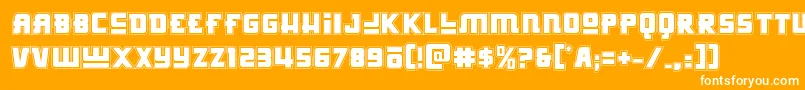 Шрифт Hongkonghustleacad – белые шрифты на оранжевом фоне