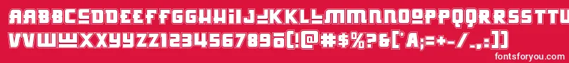 Шрифт Hongkonghustleacad – белые шрифты на красном фоне