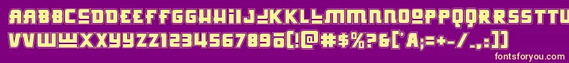 Шрифт Hongkonghustleacad – жёлтые шрифты на фиолетовом фоне