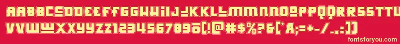 Шрифт Hongkonghustleacad – жёлтые шрифты на красном фоне