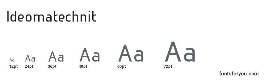 Размеры шрифта Ideomatechnit