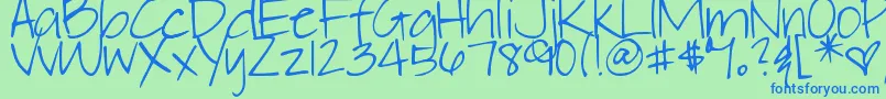 DjbElliephont Font – Blue Fonts on Green Background