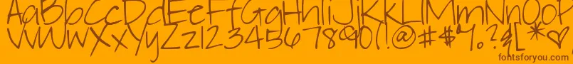 DjbElliephont Font – Brown Fonts on Orange Background