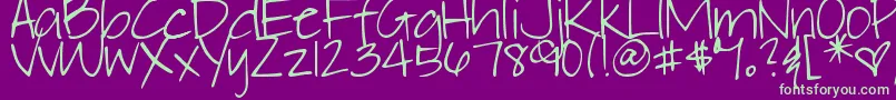 DjbElliephont Font – Green Fonts on Purple Background