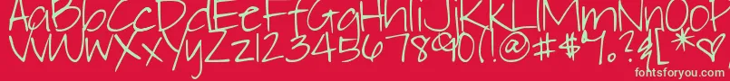 DjbElliephont Font – Green Fonts on Red Background