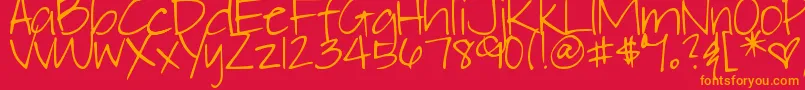 DjbElliephont Font – Orange Fonts on Red Background