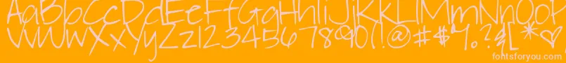 DjbElliephont Font – Pink Fonts on Orange Background