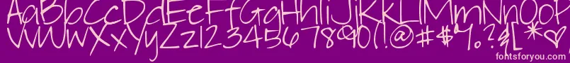 フォントDjbElliephont – 紫の背景にピンクのフォント