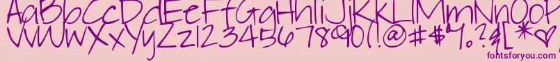 DjbElliephont Font – Purple Fonts on Pink Background