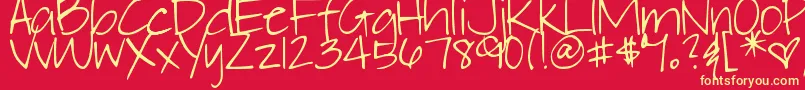 DjbElliephont Font – Yellow Fonts on Red Background