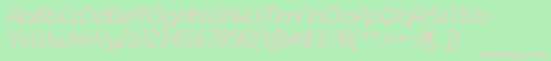 TypoRoundLightItalicDemo Font – Pink Fonts on Green Background