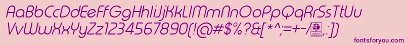 TypoRoundLightItalicDemo Font – Purple Fonts on Pink Background