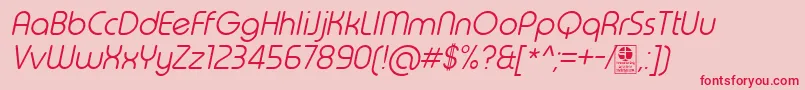 TypoRoundLightItalicDemo Font – Red Fonts on Pink Background