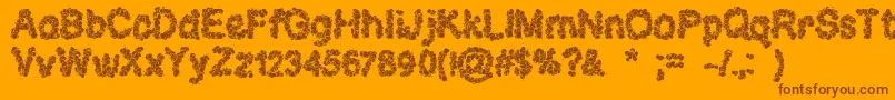 CloudsOfHope-Schriftart – Braune Schriften auf orangefarbenem Hintergrund