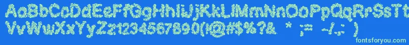 CloudsOfHope Font – Green Fonts on Blue Background