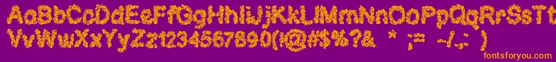 Fonte CloudsOfHope – fontes laranjas em um fundo violeta