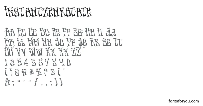 A fonte Instantzenrotate – alfabeto, números, caracteres especiais