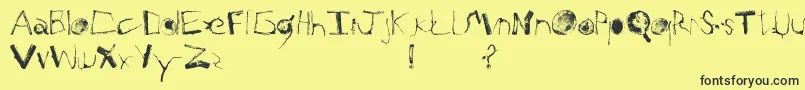 WoodIsGood Font – Black Fonts on Yellow Background