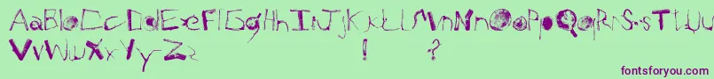 WoodIsGood Font – Purple Fonts on Green Background