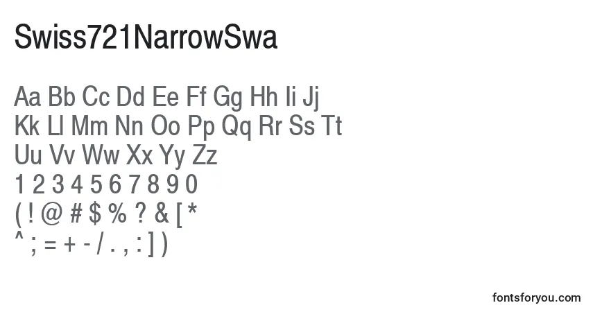 Swiss721NarrowSwaフォント–アルファベット、数字、特殊文字