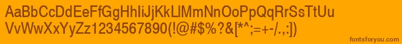 Swiss721NarrowSwa Font – Brown Fonts on Orange Background