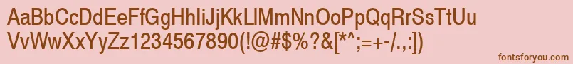 Swiss721NarrowSwa Font – Brown Fonts on Pink Background