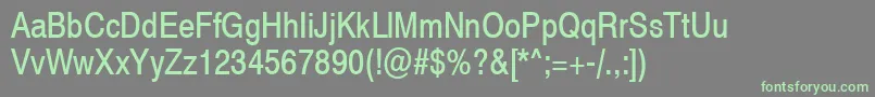 Swiss721NarrowSwa Font – Green Fonts on Gray Background