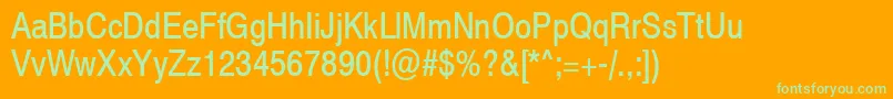 Swiss721NarrowSwa Font – Green Fonts on Orange Background