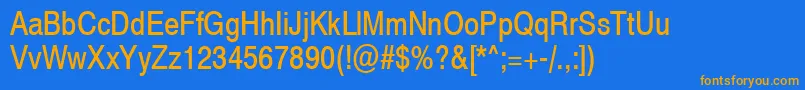 Swiss721NarrowSwa Font – Orange Fonts on Blue Background