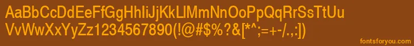 Swiss721NarrowSwa Font – Orange Fonts on Brown Background