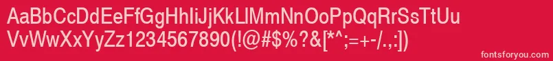 Swiss721NarrowSwa Font – Pink Fonts on Red Background