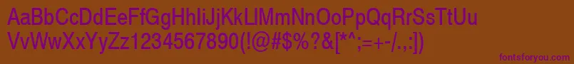 Swiss721NarrowSwa Font – Purple Fonts on Brown Background