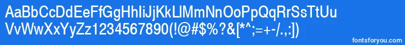 Swiss721NarrowSwa Font – White Fonts on Blue Background