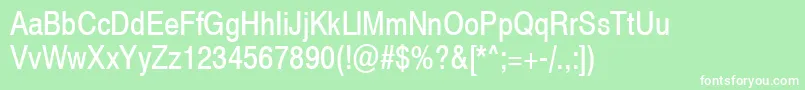 Swiss721NarrowSwa Font – White Fonts on Green Background