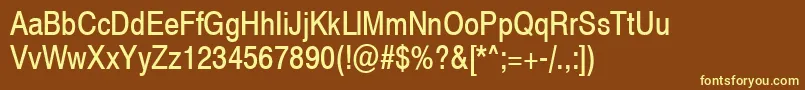 Swiss721NarrowSwa Font – Yellow Fonts on Brown Background
