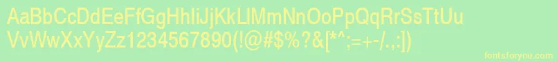 Swiss721NarrowSwa Font – Yellow Fonts on Green Background