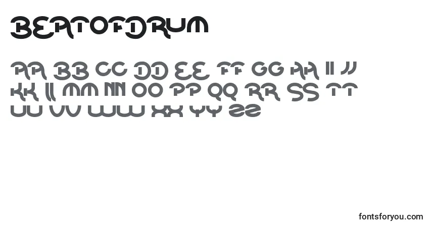Schriftart BeatOfDrum – Alphabet, Zahlen, spezielle Symbole