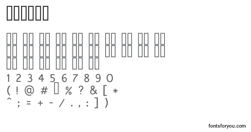 Shrutiフォント–アルファベット、数字、特殊文字