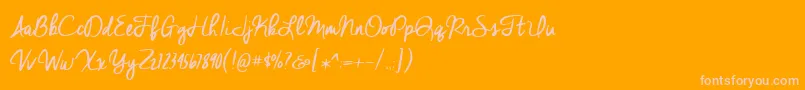 CheddarJack-Schriftart – Rosa Schriften auf orangefarbenem Hintergrund