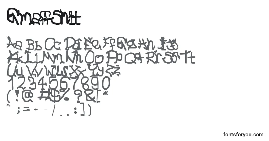 Schriftart GmaffShit – Alphabet, Zahlen, spezielle Symbole