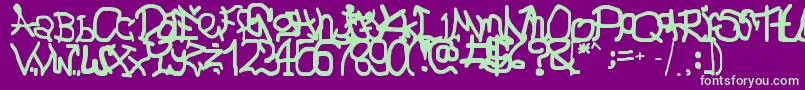 GmaffShit Font – Green Fonts on Purple Background