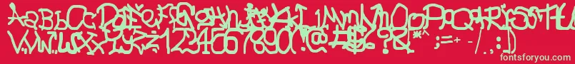 GmaffShit Font – Green Fonts on Red Background